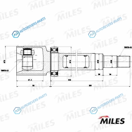 GA12078 ШРУС FORD FOCUS II 08-11C-MAX 07-10 внутр. правый  GA12078