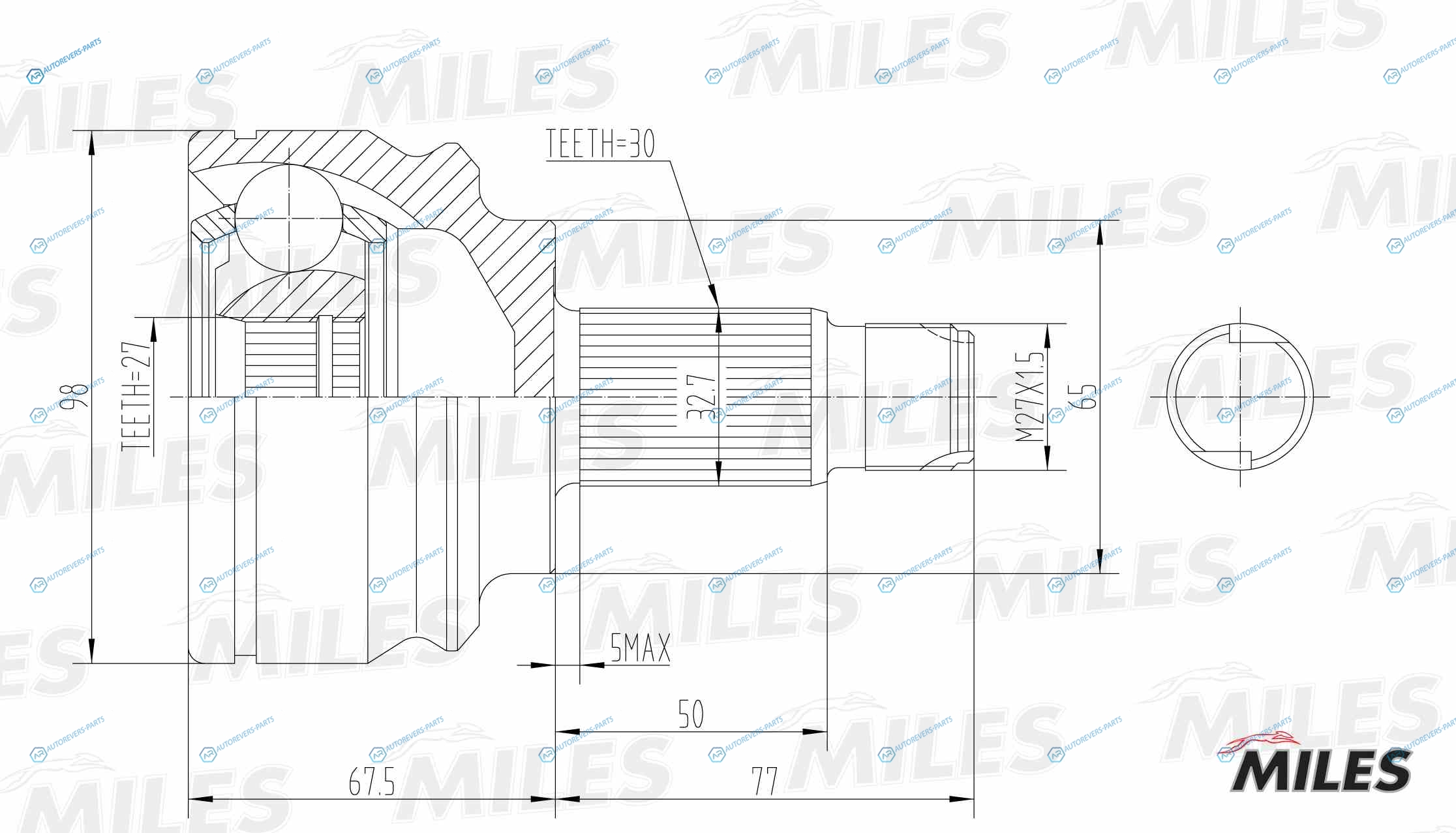 GA20042 ШРУС BMW X5(E53) 00-07 нар. (GKN 304495) GA20042