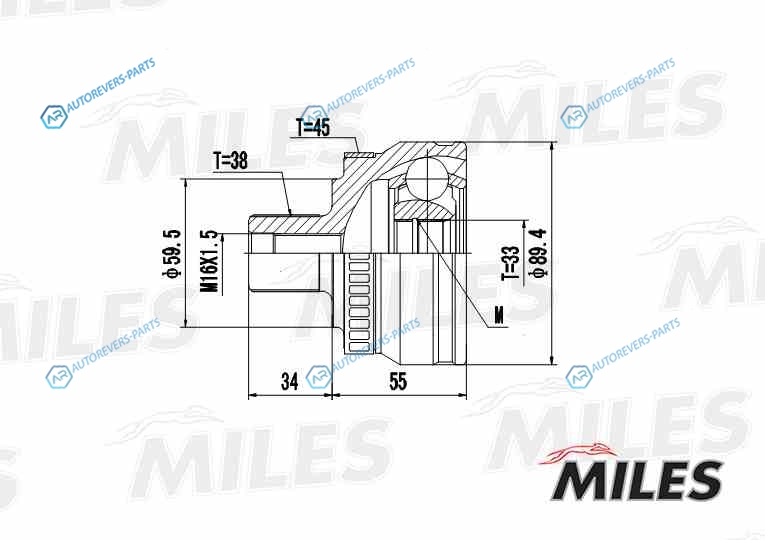 GA20027 ШРУС AUDI A4 1.6-2.0 00- нар.(ABS) (GKN 304331) GA20027
