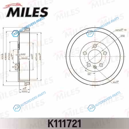 K111721 Барабан тормозной VW POLO SEDAN 10- D228 мм K111721