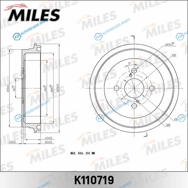 K110719 Барабан тормозной TOYOTA YARIS (TRW DB7034) K110719