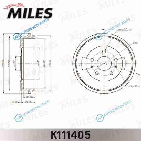 K111405 Барабан тормозной FORD FOCUS IIC-MAX (TRW DB4392) K111405