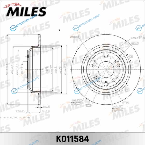 K011584 Диск тормозной HONDA ACCORD 2.4 08- задний D305мм. (TRW DF6678) K011584