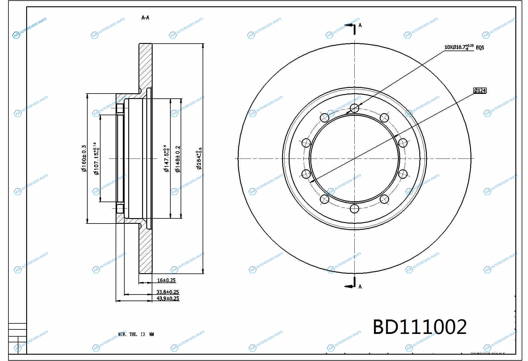 K011317 Диск тормозной FORD TRANSIT 06- задний (TRW DF6711) K011317