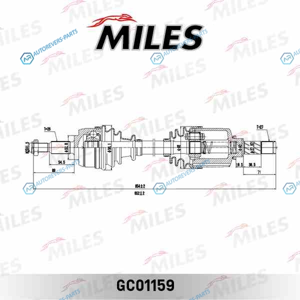 GC01159 Привод в сборе RENAULT DUSTER 4x4 передний левый (GKN 305931) GC01159