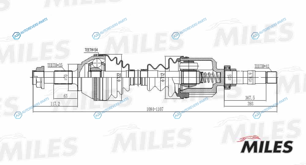 GC02147 Привод в сборе CITROEN JUMPERFIAT DUCATOPEUGEOT BOXER 1.9-2.8 94-02 прав.(ABS) (GKN 303051) GC02147
