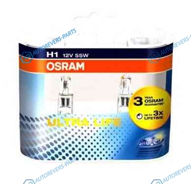 64150ULT-HCB Лампа гс H1 (55W) P14.5s Ultra Life 12V 2шт 64150ULT-HCB 4052899425163