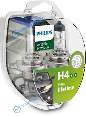 12342LLECOS2 Лампа H4 (6055W) P43t-38 Long Life EcoVision 12V (2шт) 12342LLECO S2 36257228