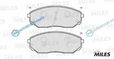 E100181 Колодки тормозные (смесь Semi-Metallic) передние (KIA SORENTO (JC) 906-1109) (без датчика) (TRW GDB3452) E100181
