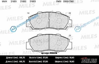 E100218 Колодки тормозные (смесь Semi-Metallic) передние (HONDA ACCORD 91-98CR-V 95-02)  (без датчика + болты) (TRW GDB995) E100218