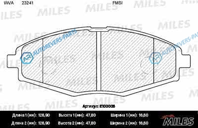 E100006 Колодки тормозные (смесь Semi-Metallic) передние (CHEVROLET LANOS. SPARK. DAEWOO MATIZ . NEXIA) (без датчика) (TRW GDB3195) E100006