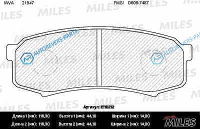 E110212 Колодки тормозные (смесь Semi-Metallic) задние (TOYOTA LC 8090120 90MITSUBISHI PAJERO 3.83.2D 06) (без датчика) (TRW GDB1182) E110212