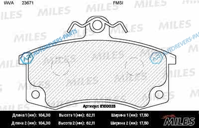 E100025 Колодки тормозные (смесь Semi-Metallic) ВАЗ 211021112112 передние с датчиком  (TRW GDB1446) E100025
