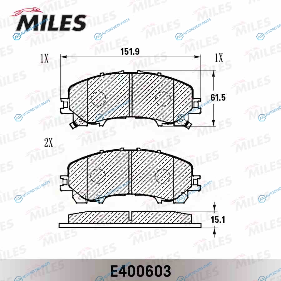 E400603 Колодки тормозные (Смесь Low-Metallic) передние NISSAN X-TRAIL (32)INFINITI Q50 13- E400603