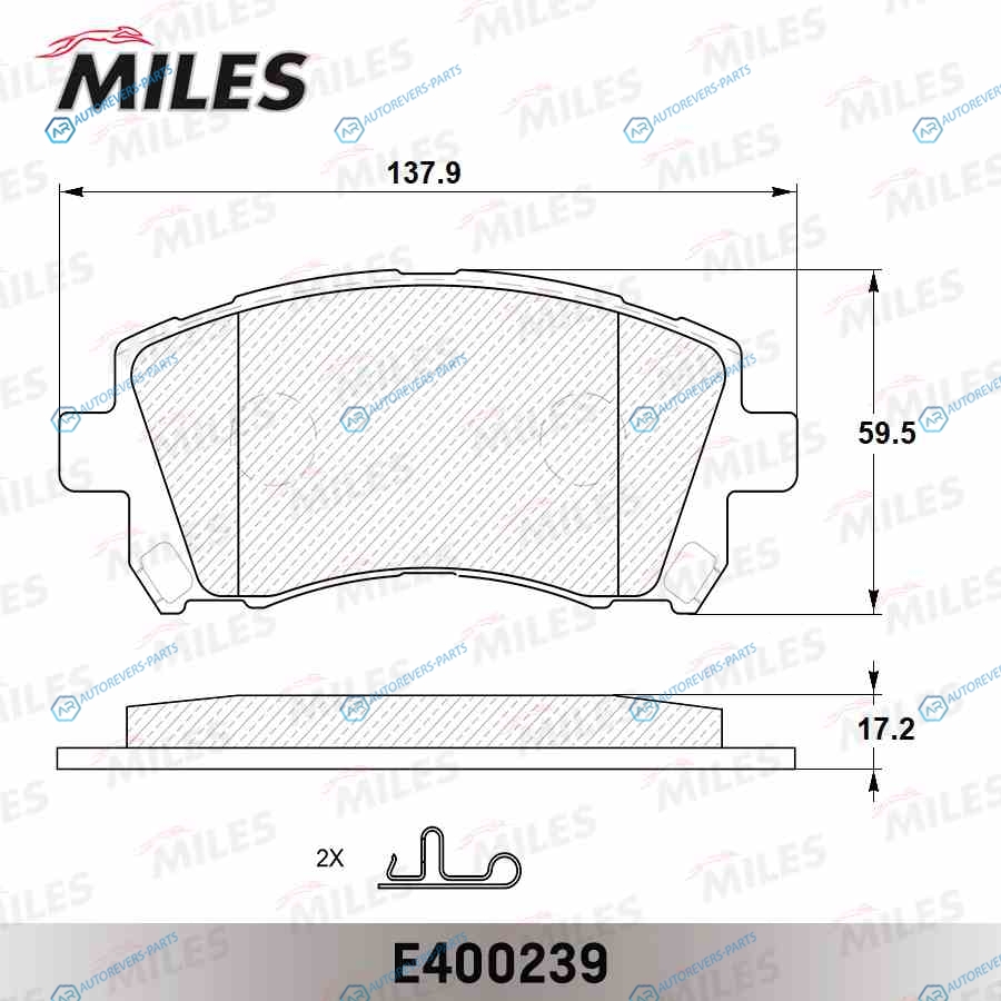 E400239 Колодки тормозные (Смесь Low-Metallic) передние (SUBARU FORESTER 9702LEGACY 9603OUTBACK 0003) (без датчика) (TRW GDB3217) E400239