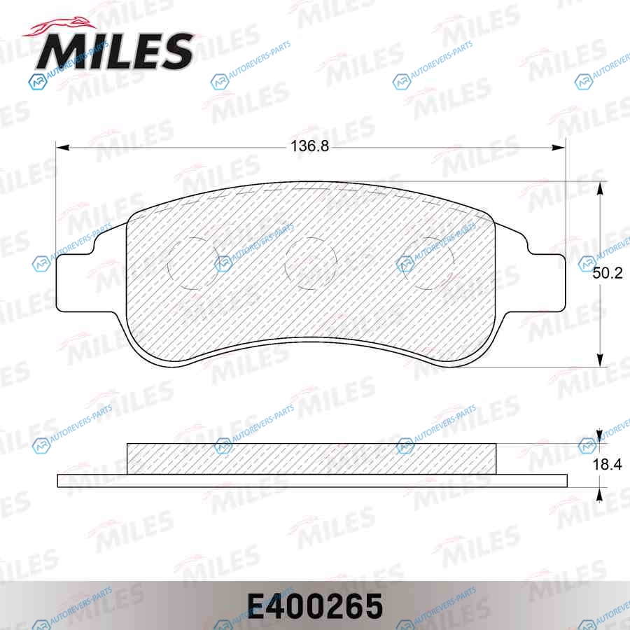 E400265 Колодки тормозные (Смесь Low-Metallic) передние (CITROEN BERLINGOC4XSARAPEUGEOT PARTNER)  (без датчика + болты)  (TRW GDB1563) E400265
