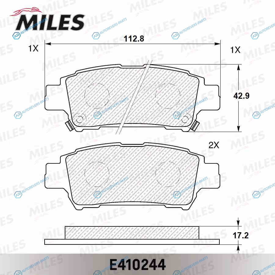 E410244 Колодки тормозные (Смесь Low-Metallic) задние (TOYOTA AVENSIS VERSO 2.0 01-PREVIA 2.0-2.4 00-) (без датчика) (TRW GDB3249) E410244