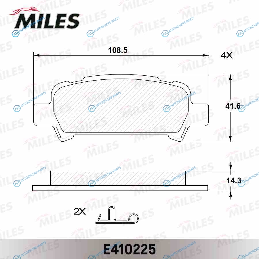E410225 Колодки тормозные (Смесь Low-Metallic) задние (SUBARU FORESTER 97-IMPREZA 98-LEGACY 98-OUTBACK 00-) (без датчика) (TRW GDB3223) E410225