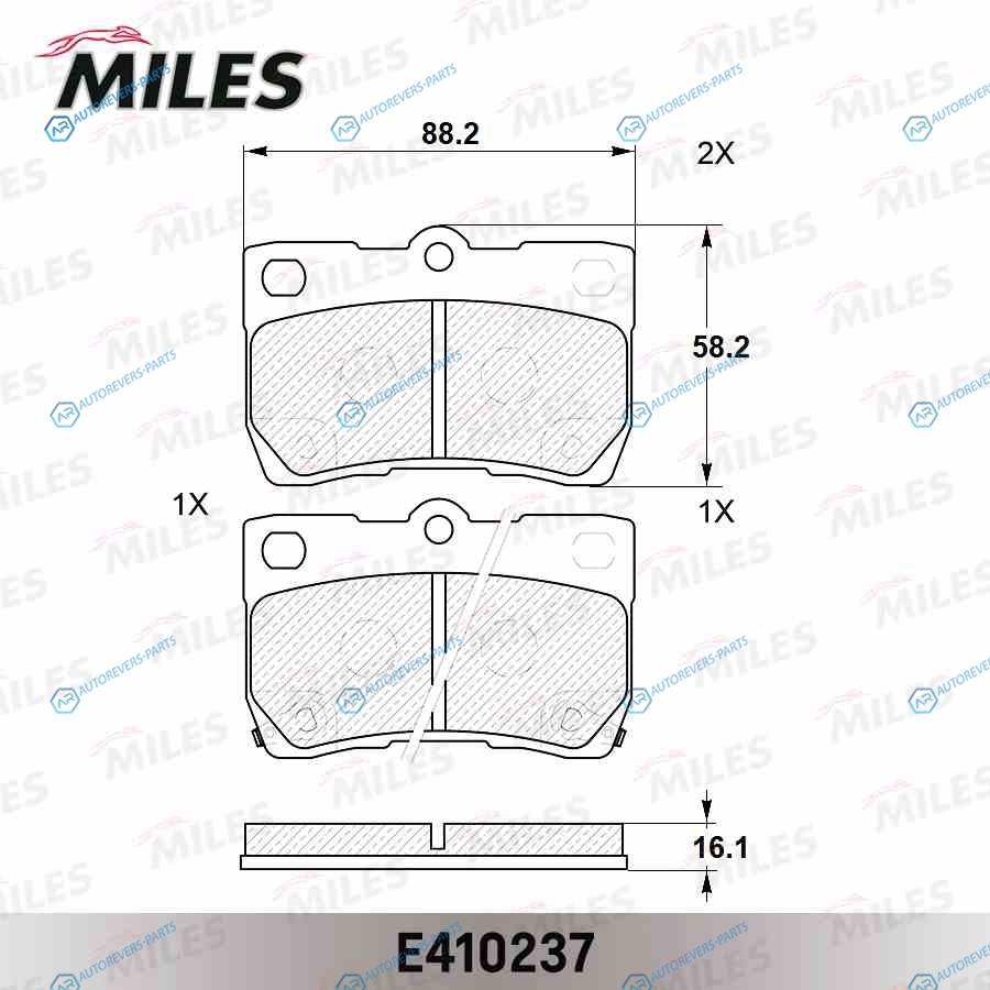 E410237 Колодки тормозные (Смесь Low-Metallic) задние (LEXUS GS 3.0-4.6 05-IS 2.2-2.5 05-) (без датчика) (TRW GDB3399) E410237