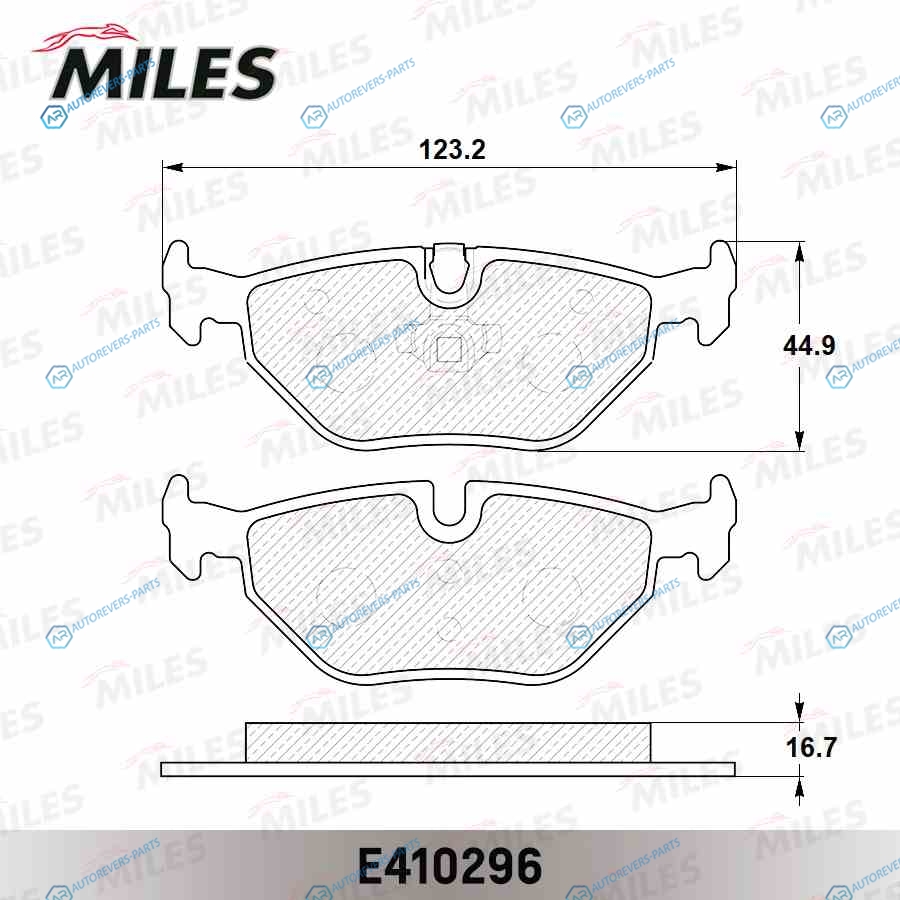 E410296 Колодки тормозные (Смесь Low-Metallic) задние (BMW E36E46Z4 E85E86) (без датчика) (TRW GDB1344) E410296