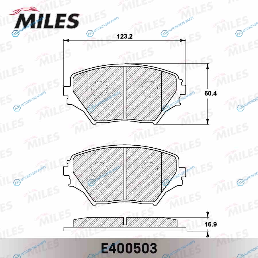E400503 Колодки тормозные (Смесь Low-Metallic) TOYOTA RAV4 II 00-06 передние (без датчика) (TRW GDB3251) E400503