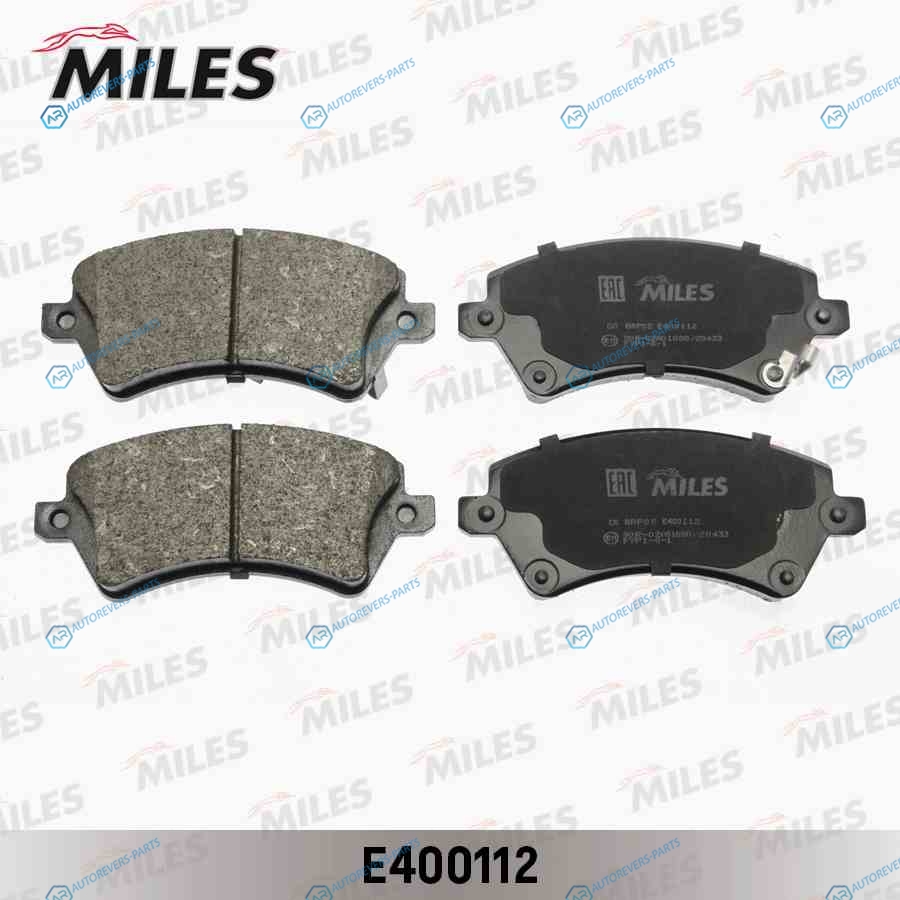 E400112 Колодки тормозные (Смесь Low-Metallic) TOYOTA COROLLA (E12) 1.41.61.82.0 000202 передние (без датчика + болты) (TRW GDB3288) E400112