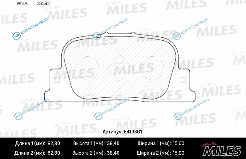 E410361 Колодки тормозные (Смесь Low-Metallic) TOYOTA CAMRY V20 2.2-3.0 96-01V30 2.4-3.0 01- задние (без датчика) (TRW GDB3278) E410361
