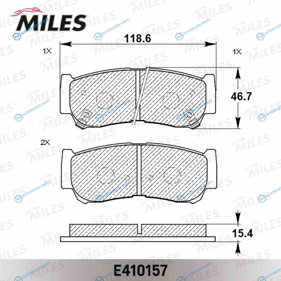 E410157 Колодки тормозные (Смесь Low-Metallic) HYUNDAI H-1 01-SANTA FE (CM)(SM) 05- задние (TRW GDB3419) E410157