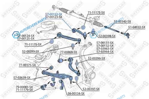 57-00122-SX_рычаг задний верхний левый!| Audi A6 all 04>|A8| VW Phaeton all 02>