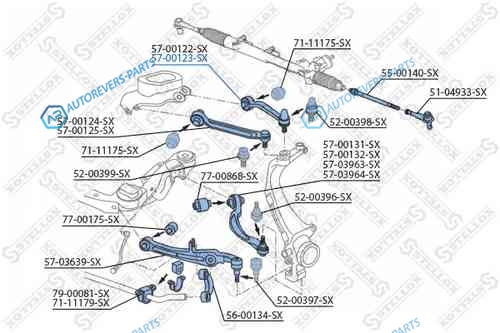 57-00123-SX_рычаг задний верхний правый!| Audi A6 all 04>|A8| VW Phaeton all 02>