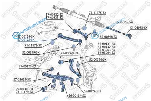 57-00125-SX_рычаг передний верхний правый!| Audi A6 all 04>|A8| VW Phaeton all 02>