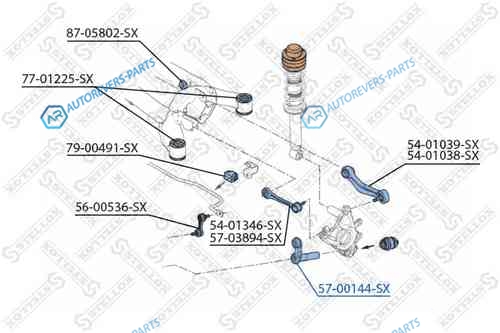 57-00144-SX_рычаг задней подвески нижний!| BMW E39|E60|E61 95>|E38|E65|E66 94>