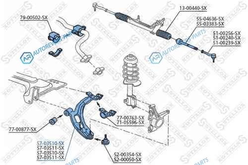 57-03510-SX_рычаг левый!| Fiat Doblo 1.2-1.9D 01>