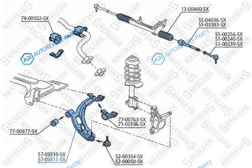 57-03511-SX_рычаг правый!| Fiat Doblo 1.2-1.9D 01>