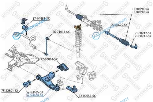 57-03674-SX_рычаг правый!| Ford Focus 98>