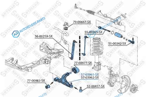 57-03961-SX_рычаг левый!| Opel Astra J 1.4-1.6|1.4-1.6Turbo|1.3-2.0CDTi 09>