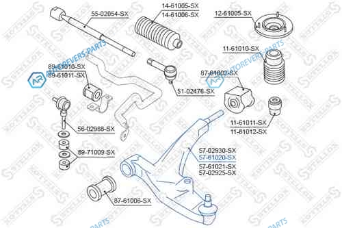 57-61020-SX_рычаг правый!| Suzuki Baleno 95>