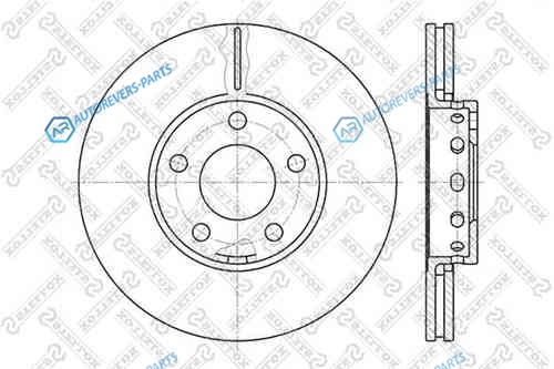 6020-4743V-SX_диск тормозной передний! 10 отв.| Audi 100|A4|A6| VW Passat all 90>