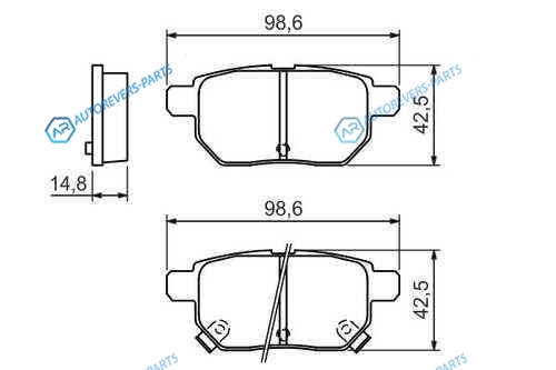 0 986 494 328_колодки дисковые задн.!| Toyota Auris 1.4VVT-i -2.2D 07>|Yaris 1.0VVT-i 06>