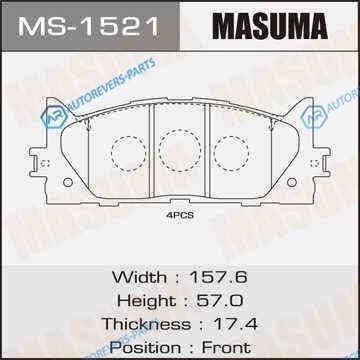 MS-1521_колодки дисковые передние!| Toyota Camry|Avalon 06>