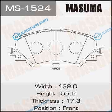 MS-1524_колодки дисковые передние!| Toyota Rav4 2.4 06>