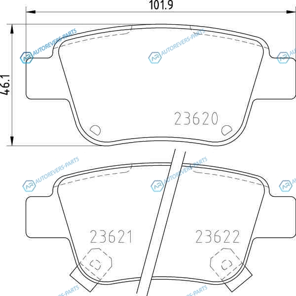 NP1031_колодки дисковые задние!| Toyota Avensis 1.6i-2.4D-4D 03>