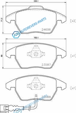 P85146_колодки дисковые п. !| Audi A3| VW Golf V 1.4-2.0TD 03> disk 15|16 с датч. изн.