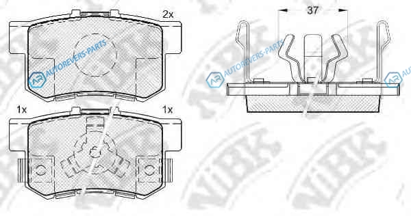 PN8807-NIBK_колодки дисковые задние!| Honda CR-V|FR-V 1.7i|1.8i|2.0i|2.2CTDi 02>