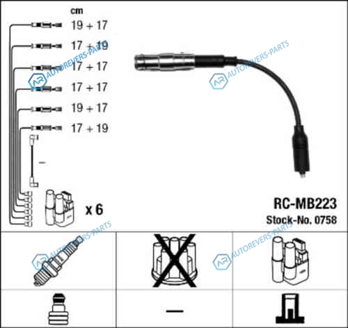 RC-MB 223_к-кт проводов!| MB C208|A208|W210|W211|W163|W220 4.3-5.4 98>