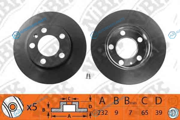 RN1084_диск тормозной задний!| Audi A2|A3|TT|VW Bora|Golf 1.4-1.9TDi 96>