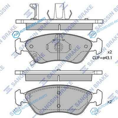 SP1079-FSNS_=648 02 !колодки дисковые п.| Kia Clarus 1.8i|2.0i 96-99