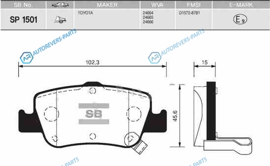 SP1501SNS_=GDB3480=FDB4048=1356 02 [0446602180] !колодки дисковые з.| Toyota Auris all 07>