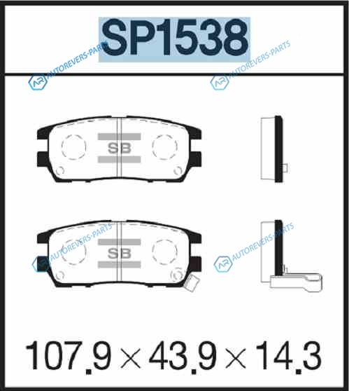 SP1538SNS_колодки дисковые задние!| Mitsubishi Pajero 2.4-2.8TD 90-94|Space Gear 95>
