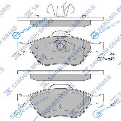 SP1565SNS_колодки дисковые! передние 150|4x18|6x61|3| Ford Fiesta| Mazda 2 1.3-1.6|1.4TDCi|1.8Di 00>